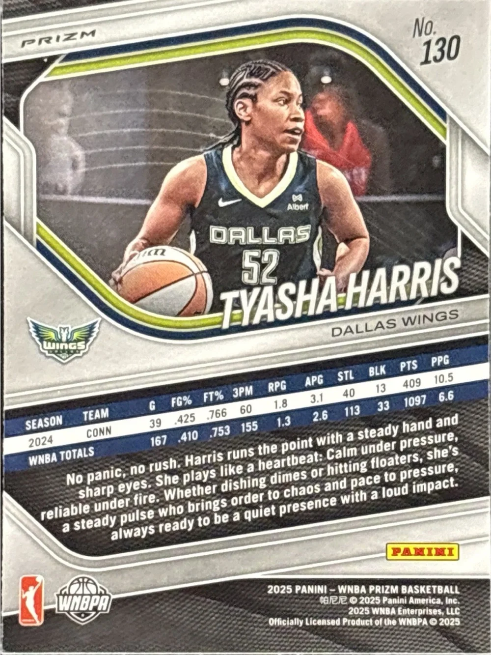 Panini Green Prizm Tyasha Harris Dallas Wings Basketball Card